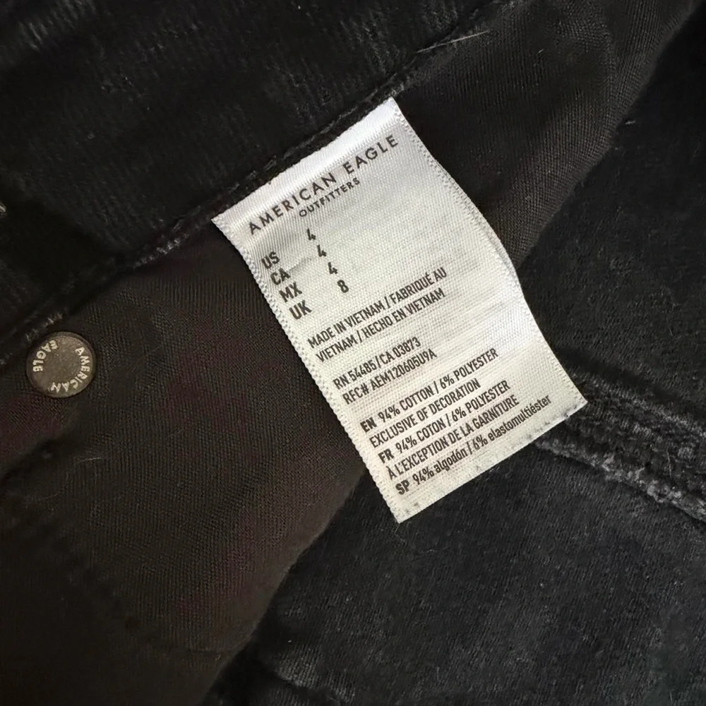 American Eagle Black Denim Front Button Down Skirt - Picture 3 of 4